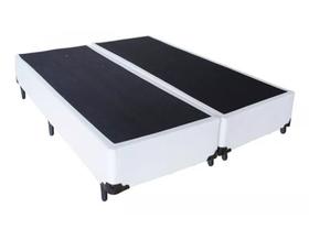 Base Cama Box Bipartido Casal Material Sintético Branco 40x138x188 - Box Shop Móveis