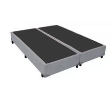 Base Cama Box Bipartido King Size material sintético Cinza 40x193x203