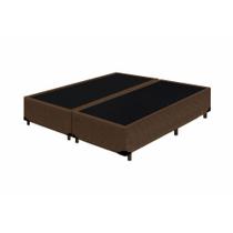 Base Cama Box Bipartido King Size Suede Marrom 40x193x203