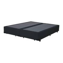 Base Cama Box Bipartido King Size Suede Preto 40x193x203