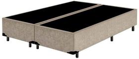 Base Cama Box Bipartido Premium Casal Sued Bege 1,38 x 1,88 x 0,32