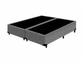 Base Cama Box Bipartido Premium Sued Cinza Queen 1,58 x 1,98 x 0,32 - Master Box Design