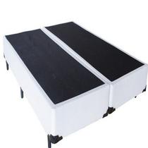 Base Cama Box Bipartido Premium Tecido Sintético Branco King 1,93 x 2,03 x 0,32