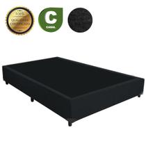 Base Cama Box Casal 1,38 x 1,88 x 0,28 Suede Amassado Lobbox - Preto Base Cama Box Casal 1,38 x 1,88 x 0,28 Suede Amassado Lobbox - Preto