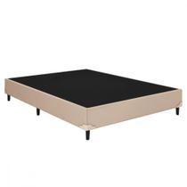 Base Cama Box Casal 138x188x25 Sued Bege Sanmade Maite