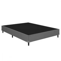 Base Cama Box Casal 138x188x25 Sued Cinza Sanmade Maite