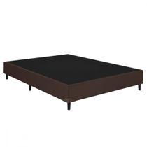 Base Cama Box Casal 138x188x25 Sued Marrom Sanmade Maite