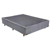 Base Cama Box Casal 138x188x42 Cm Universal Tecido em Suede Estrutura em Madeira Reforçada