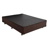 Base Cama Box Casal 138x188x42 Cm Universal Tecido em Suede Estrutura em Madeira Reforçada