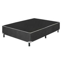 Base Cama Box Casal 1,88 X 1,38 X 0,42 Suede Cinza