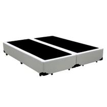 Base Cama Box Casal Branco Bipartido 138X188X40 Base Cama Box Casal Branco Bipartido 138X188X40