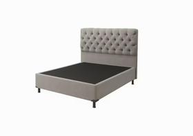Base Cama Box Casal Com Cabeceira Cinza 138x188cm