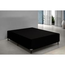 Base Cama Box Casal material sintético 138x188 Preto