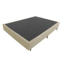 Base Cama Box Casal Material Sintético Bege 40x138x188