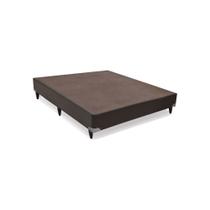 Base Cama Box Casal Material Sintético Marrom 40x138x188