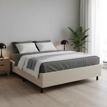 Base Cama Box Casal Padrão 138x188x37 Cor Bege