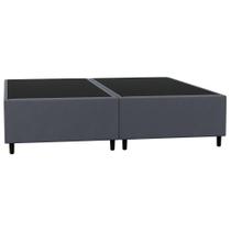 Base Cama Box Casal Queen 158cm Bipartido Hit I02 Suede Cinza - Mpozenato