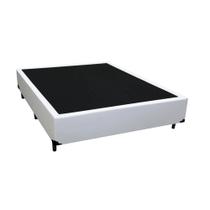 Base Cama Box Casal Sintético Branco 138x188x35