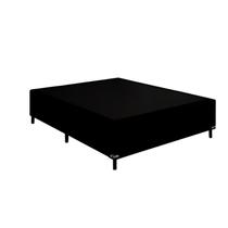 Base Cama Box Casal Sintético Preto 138x188
