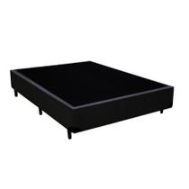 Base Cama Box Casal Sintético Preto RC Sono Leve 38x138x188