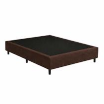 Base Cama Box Casal Suede 138x188 Marrom