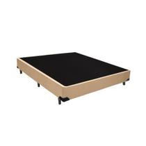 Base Cama Box Casal Suede Bege RC Sono Leve 38x138x188