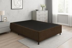 Base Cama Box Casal Suede Marrom 138x188 Antiderrapante