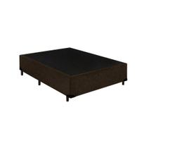 Base Cama Box Casal Suede Marrom Beni 35x138x188