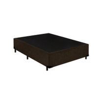 Base Cama Box Casal Suede Marrom RC Sono Leve 38x138x188