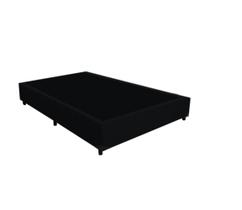 Base Cama Box Casal Suede Preto Beni 35x138x188