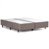 Base Cama Box Herval King Lucca, 39x193x203 cm, Marrom Claro Base Cama Box Herval King Lucca, 39x193x203 cm, Marrom Claro