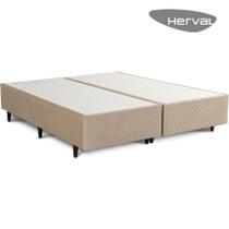 Base Cama Box Herval King Pallace, 39x193x203 cm, Suede Bege