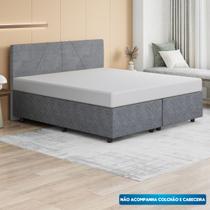 Base Cama Box King Size Suede Bordado - SkyBox Base Cama Box King Size Suede Bordado - SkyBox