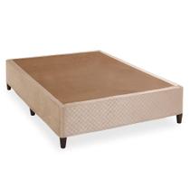 Base Cama Box Montável Casal Herval Click Box, 39x138x188 cm, Suede Bege