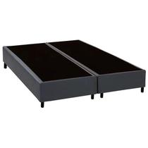 Base Cama Box Queen Bipartido Cinza Sintetico 40x158x198 - Santo Box FR