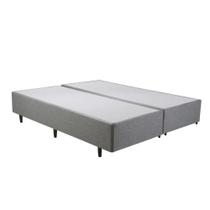 Base Cama Box Queen Herval Detroit Vanilla, 39x158x198 cm, Cinza - 198013 Base Cama Box Queen Herval Detroit Vanilla, 39x158x198 cm, Cinza - 198013