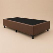Base Cama Box solteiro 88x188 marrom sintético acolchoes Base Cama Box solteiro 88x188 marrom sintético acolchoes