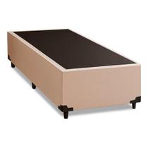 Base Cama Box Solteiro 88x188x38cm Bege Suede Veludo Prince