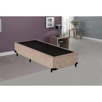 Base Cama Box Solteiro 88x188x42- Suede Bege - Fábrica de Tudo