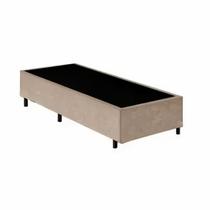 Base Cama Box Solteiro 88x188x42- Suede Bege