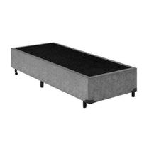 Base Cama Box Solteiro Cinza Suede(88x188x25) - Fábrica de Tudo