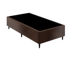 Base Cama Box Solteiro Firme Suede Marrom - Fabrica De Tudo