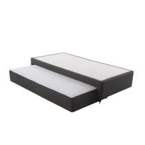 Base Cama Box Solteiro Herval Luiggi, 39x88x188 cm, Colchão Auxiliar, Grafite Base Cama Box Solteiro Herval Luiggi, 39x88x188 cm, Colchão Auxiliar, Grafite