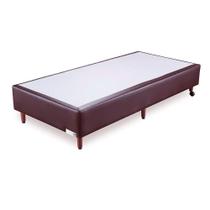 Base Cama Box Solteiro material sintético Marrom Orthocrin Eco Pés de Madeira 88x188x24 Alto Suporte Base Cama Box Solteiro material sintético Marrom Orthocrin Eco Pés de Madeira 88x188x24 Alto Suporte