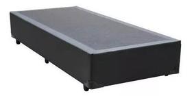 Base Cama Box Solteiro Material Sintético Preto 40x88x188