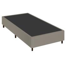 Base Cama Box Solteiro Pollare 88x188cm Suede Bege - Desk Design