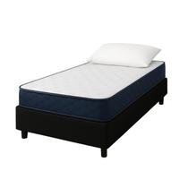 Base Cama Box Solteiro Preto com Colchão Toraflex D28 e Travesseiro