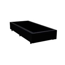 Base Cama Box Solteiro Preto Sintetico Premium 40x88x188 - Santo Box FR