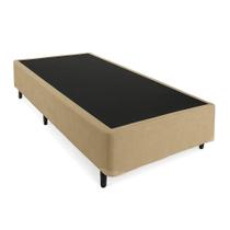 Base Cama Box Solteiro Suede Bege 78x188X42