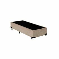 Base Cama Box Solteiro Suede Bege 88X188X40